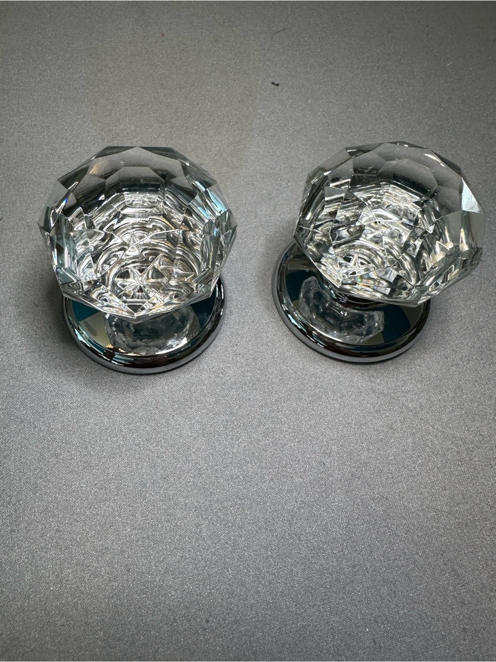 Crystal diamond cut door knobs -